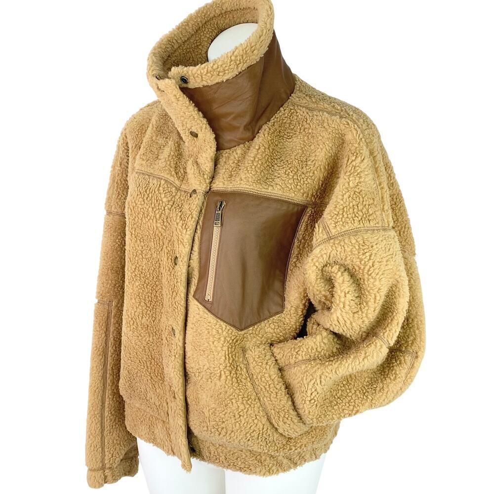 Polo Ralph Lauren Teddy Bear Fleece & Leather Cropped Jacket - Medium - Picture 8 of 13